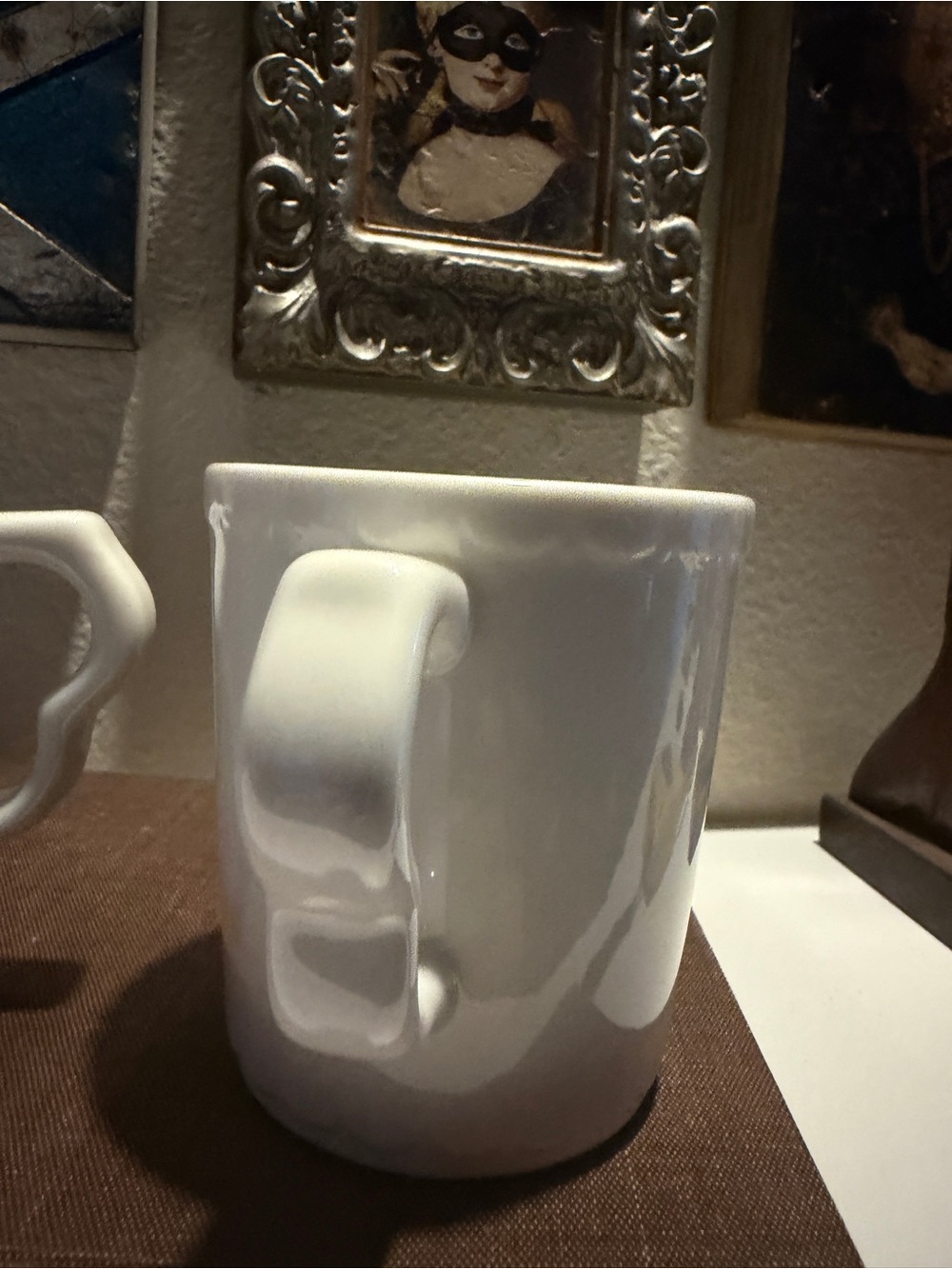 Fishs Eddy All in the Family Stoneware Mug Set Wrench & Wanker White - Picture 6 of 10